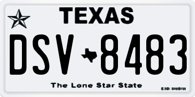 TX license plate DSV8483