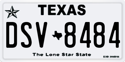 TX license plate DSV8484