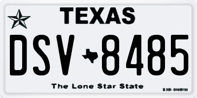 TX license plate DSV8485