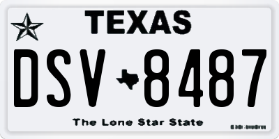 TX license plate DSV8487