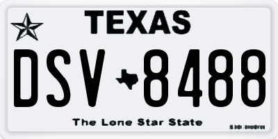 TX license plate DSV8488