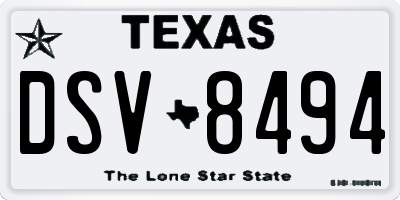 TX license plate DSV8494