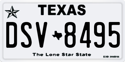 TX license plate DSV8495