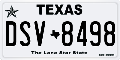 TX license plate DSV8498
