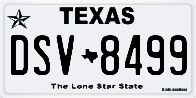 TX license plate DSV8499