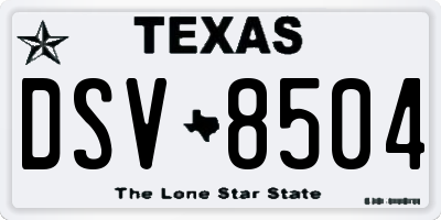 TX license plate DSV8504