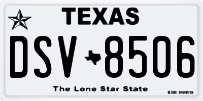 TX license plate DSV8506