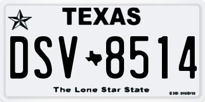 TX license plate DSV8514