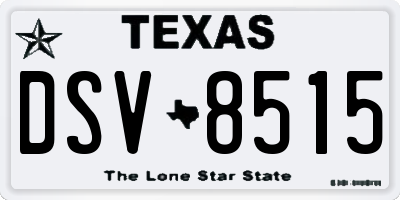 TX license plate DSV8515