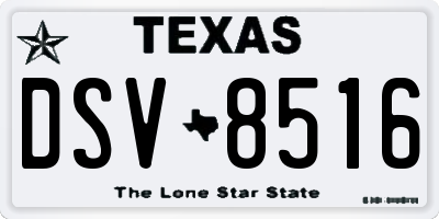 TX license plate DSV8516