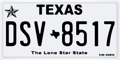 TX license plate DSV8517