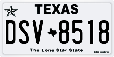 TX license plate DSV8518