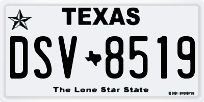 TX license plate DSV8519
