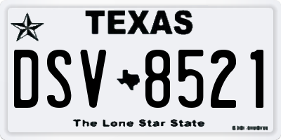 TX license plate DSV8521