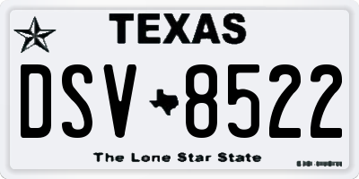 TX license plate DSV8522