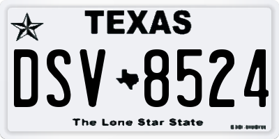 TX license plate DSV8524