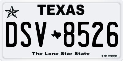 TX license plate DSV8526