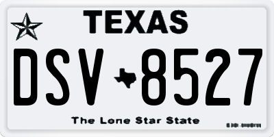 TX license plate DSV8527