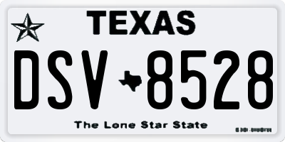 TX license plate DSV8528