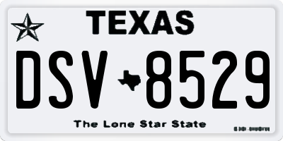 TX license plate DSV8529