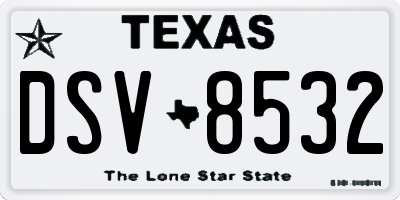 TX license plate DSV8532