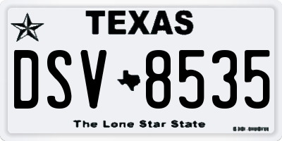 TX license plate DSV8535