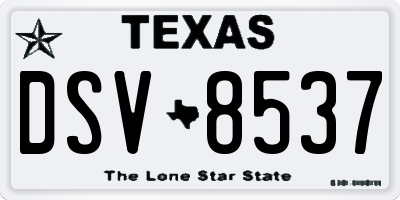 TX license plate DSV8537