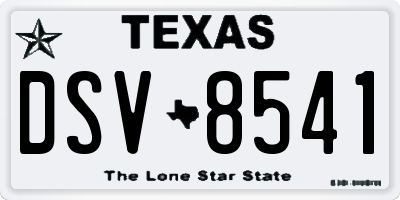 TX license plate DSV8541