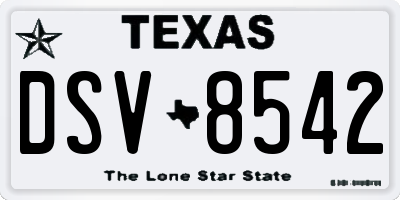 TX license plate DSV8542