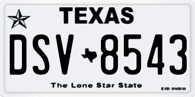 TX license plate DSV8543
