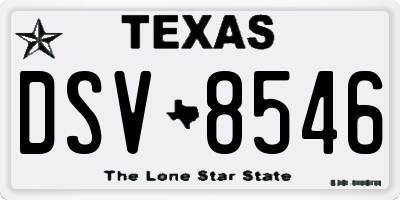 TX license plate DSV8546