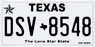 TX license plate DSV8548