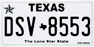 TX license plate DSV8553