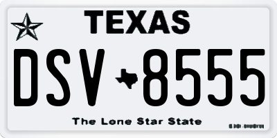 TX license plate DSV8555