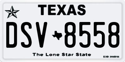TX license plate DSV8558