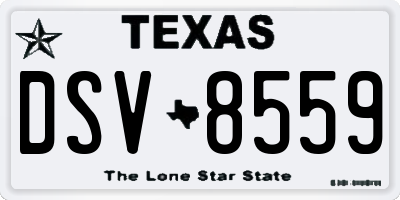 TX license plate DSV8559