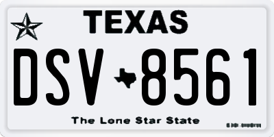 TX license plate DSV8561