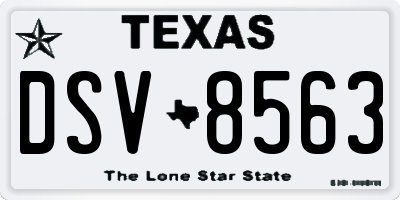 TX license plate DSV8563