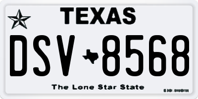 TX license plate DSV8568