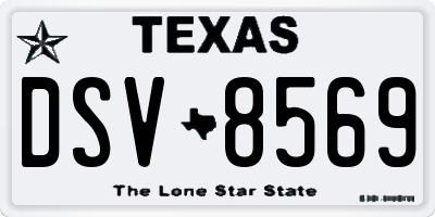 TX license plate DSV8569