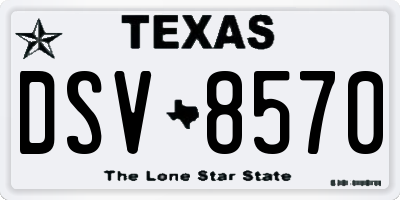 TX license plate DSV8570
