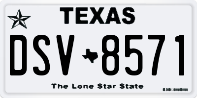 TX license plate DSV8571