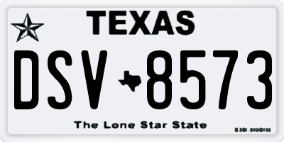 TX license plate DSV8573