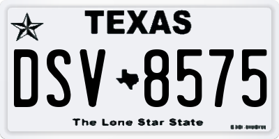 TX license plate DSV8575