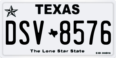 TX license plate DSV8576