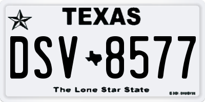 TX license plate DSV8577