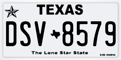 TX license plate DSV8579