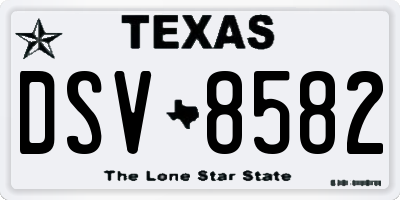 TX license plate DSV8582