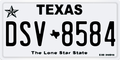 TX license plate DSV8584