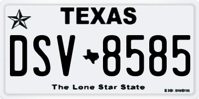 TX license plate DSV8585